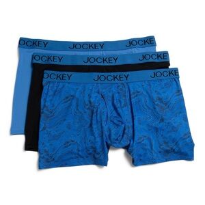 Jockey 🫐 Men's Patterned Blue Boxer Briefs Trio